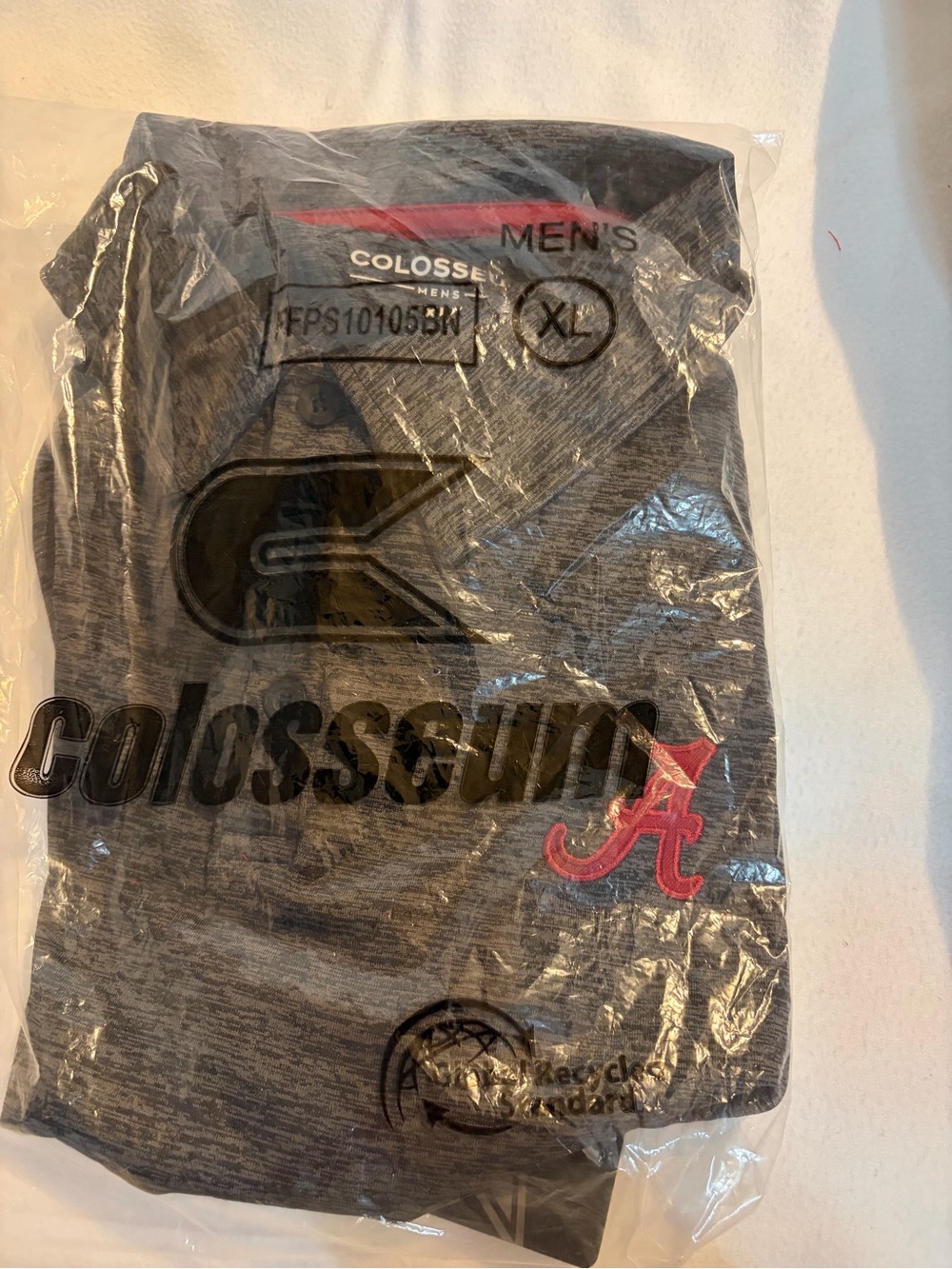 Colosseum Gray Men's Polo Crimson Tide
